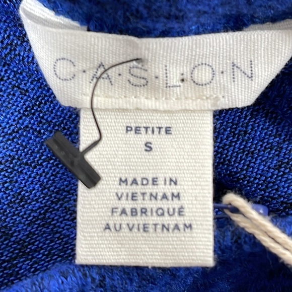 Caslon Top Blue Soft Long Sleeve Drawstring Waist Comfortable Size Small Petite - Picture 3 of 5